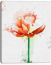 Rose with Stem and Paint Splashes - Large Floral Canvas Artwork