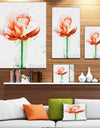 Rose with Stem and Paint Splashes - Large Floral Canvas Artwork