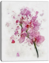 Pink Flower with Falling Petals - Large Floral Canvas Artwork