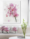 Pink Flower with Falling Petals - Large Floral Canvas Artwork