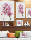 Pink Flower with Falling Petals - Large Floral Canvas Artwork