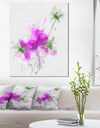 Purple Flower Sketch with Stem - Large Floral Canvas Artwork