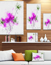 Purple Flower Sketch with Stem - Large Floral Canvas Artwork