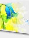 Blue Flower with Yellow Splashes - Large Floral Canvas Artwork