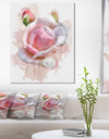 Pink Rose Flower with Paint Splashes - Large Floral Canvas Artwork