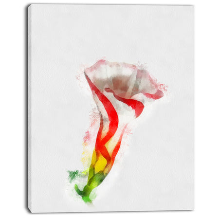 Colorful Bell Flower Sketch Watercolor - Large Floral Canvas Artwork