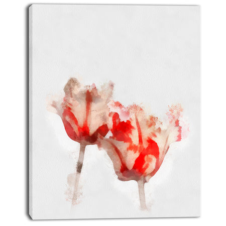 Colorful Watercolor Roses on White - Large Floral Canvas Artwork