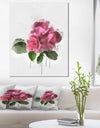 Bunch of Pink Roses with Leaves - Large Floral Canvas Artwork