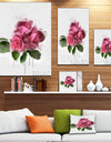 Bunch of Pink Roses with Leaves - Large Floral Canvas Artwork