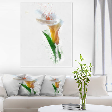 Beautiful Flower with Paint Splashes - Large Floral Canvas Artwork