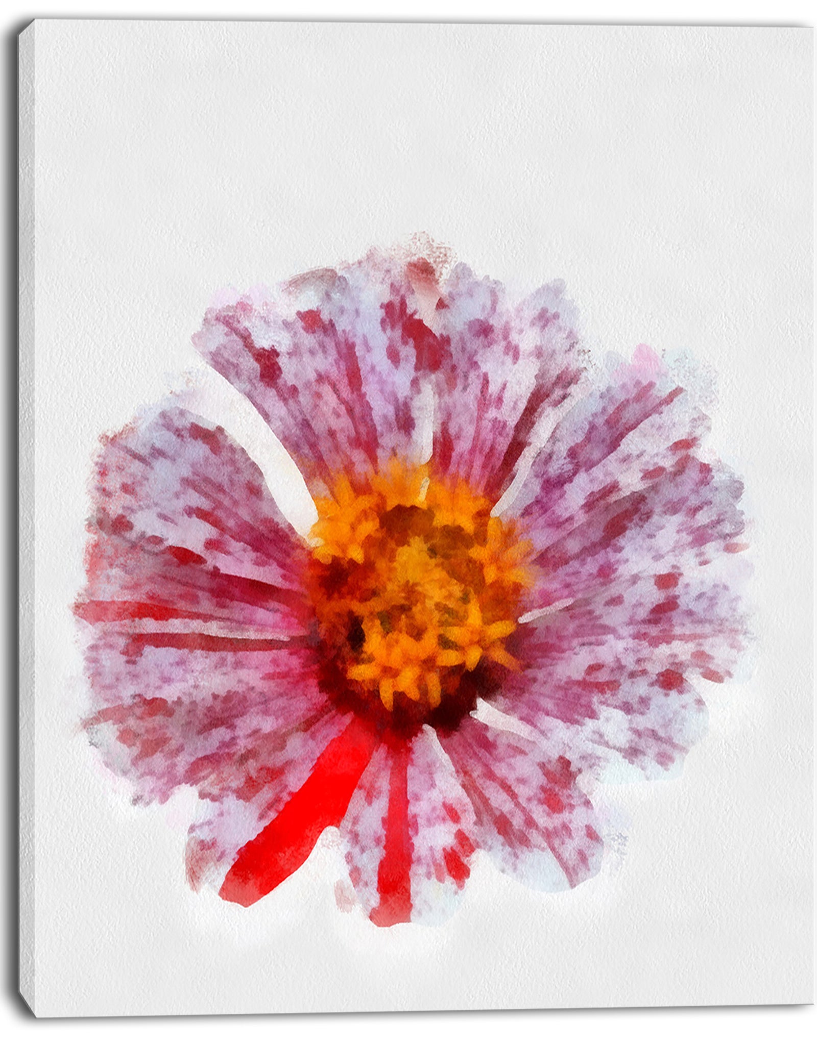 Large Red Yellow Flower Painting - Large Floral Canvas Artwork