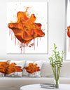 Abstract Brown Rose with Splashes - Large Floral Canvas Artwork