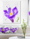 Large Violet Crocus Watercolor - Large Floral Canvas Artwork