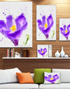 Large Violet Crocus Watercolor - Large Floral Canvas Artwork