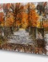 Beautiful Watercolor Autumn Forest - Landscape Canvas Wall Art