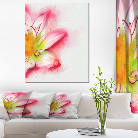 Beautiful Pink Flower Painting - Large Floral Canvas Artwork