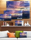 Sunset over Blue Sea Watercolor - Landscape Canvas Wall Art