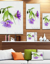 Beautiful Blue Flowers with Stem - Large Floral Canvas Artwork