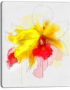 Yellow Iris Flower with Red Splashes - Extra Large Floral Canvas Art