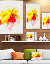 Yellow Iris Flower with Red Splashes - Extra Large Floral Canvas Art