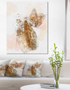 Cute Cat Sketch with Brown Splashes - Modern Animal Canvas Wall Art