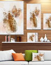 Cute Cat Sketch with Brown Splashes - Modern Animal Canvas Wall Art