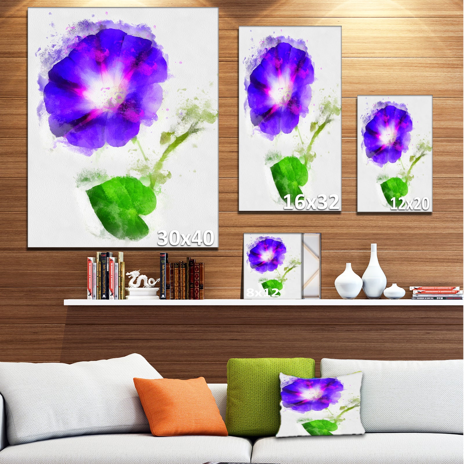 Blue Gentiana Alpina Illustration - Extra Large Floral Canvas Art