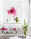 Pink Flower with Stem and Bud - Extra Large Floral Canvas Art