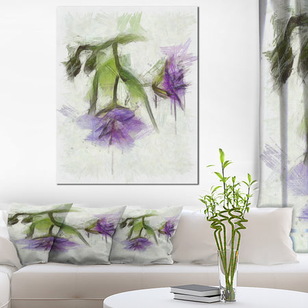 Bunch of Blue Flowers Watercolor - Extra Large Floral Canvas Art