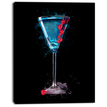 Cocktail Margarita with Berries - Modern Canvas Wall Art