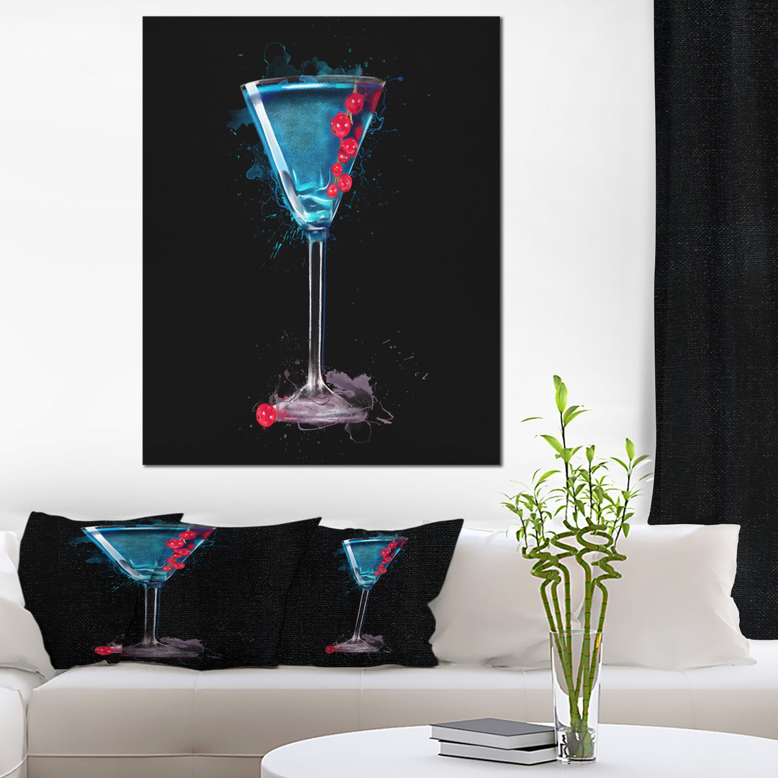 Cocktail Margarita with Berries - Modern Canvas Wall Art