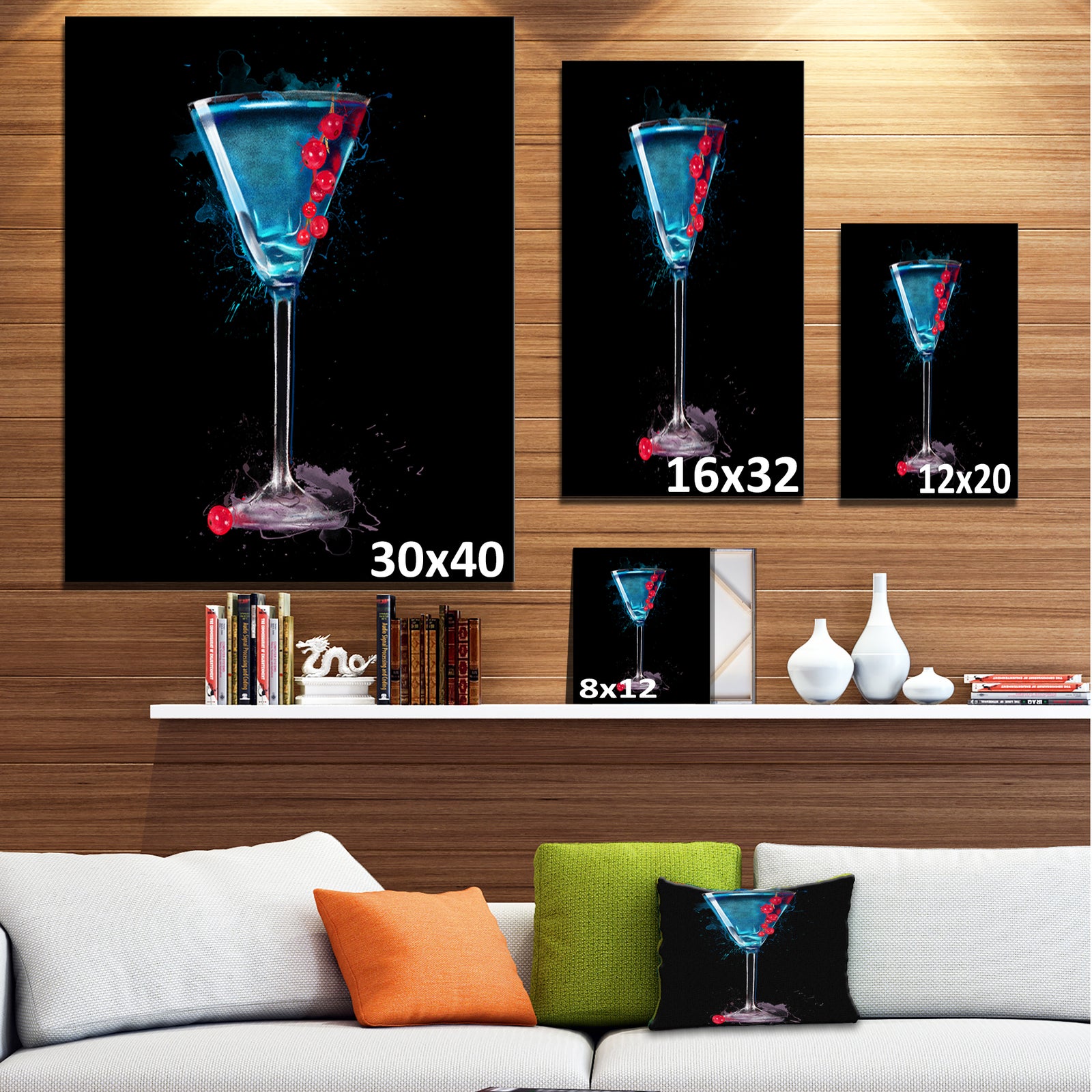 Cocktail Margarita with Berries - Modern Canvas Wall Art