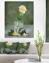 Rose Flower in Glass Watercolor - Extra Large Floral Canvas Art