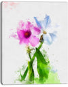 Purple Mallow and Blue Chamomile - Extra Large Floral Canvas Art