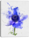 Blue Anemone Sketch Watercolor - Extra Large Floral Canvas Art