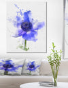 Blue Anemone Sketch Watercolor - Extra Large Floral Canvas Art