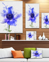 Blue Anemone Sketch Watercolor - Extra Large Floral Canvas Art