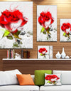 Hand-drawn Watercolor Rose Flower - Extra Large Floral Canvas Art