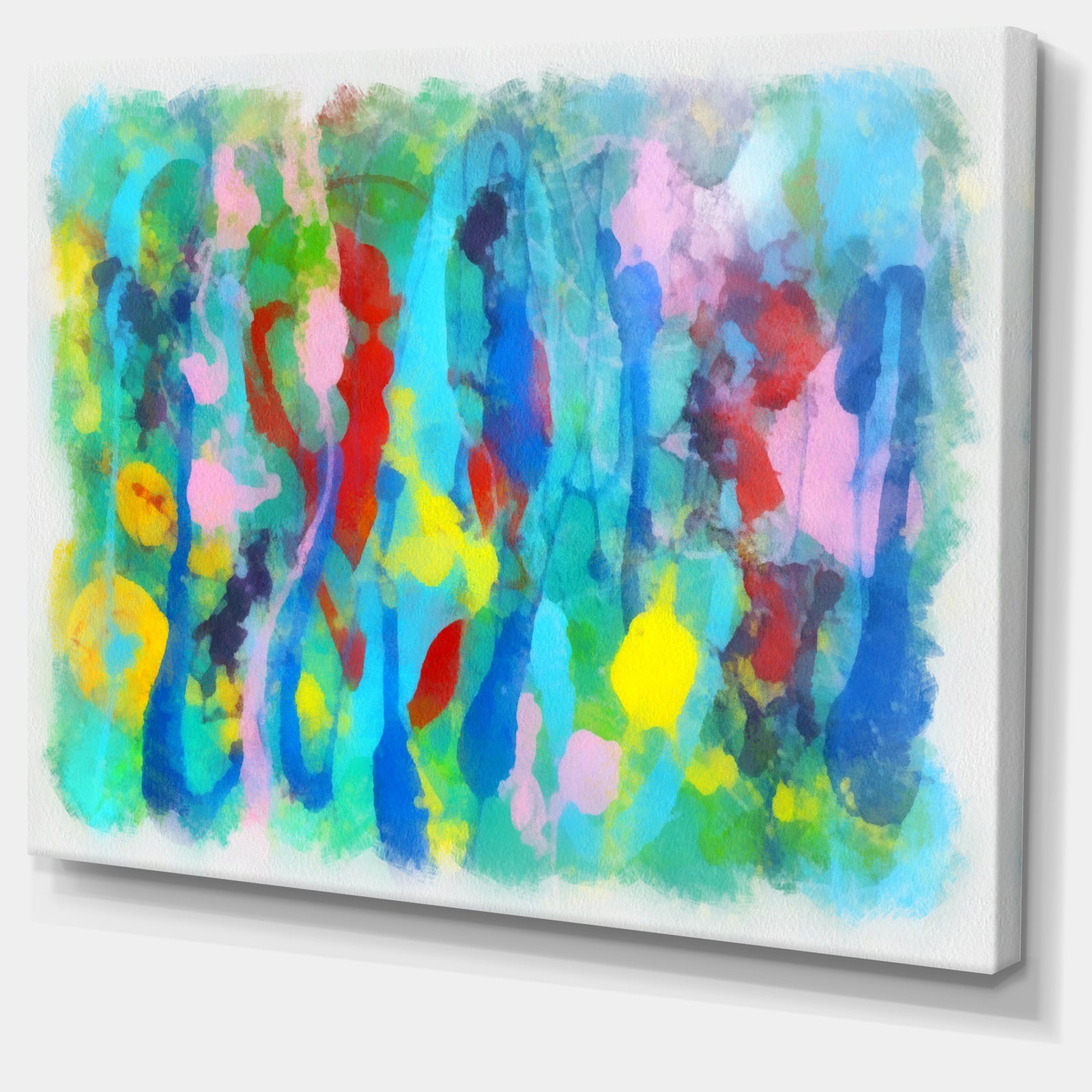 Hand-drawn Multi-color Floral Pattern - Large Abstract Canvas Wall Art