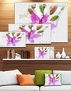 Beautiful Purple Floral Illustration - Extra Large Floral Canvas Art