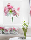 Pink Lily Flowers on White Sketch - Extra Large Floral Canvas Art