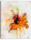 Sunflower Drawing with Paint Splashes - Extra Large Floral Canvas Art