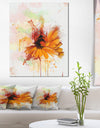 Sunflower Drawing with Paint Splashes - Extra Large Floral Canvas Art