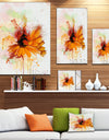 Sunflower Drawing with Paint Splashes - Extra Large Floral Canvas Art