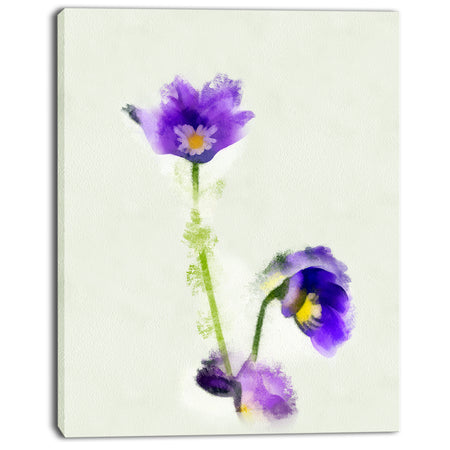 Purple Liverleaf Flower Watercolor - Extra Large Floral Canvas Art