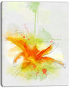 Yellow Red Flower with Color Splashes - Extra Large Floral Canvas Art