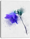 Blue Flower Stem with Color Splashes - Extra Large Floral Canvas Art