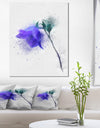 Blue Flower Stem with Color Splashes - Extra Large Floral Canvas Art