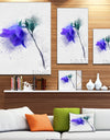 Blue Flower Stem with Color Splashes - Extra Large Floral Canvas Art