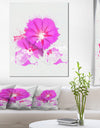 Pink Flowers Sketch with Color Splashes - Extra Large Floral Canvas Art